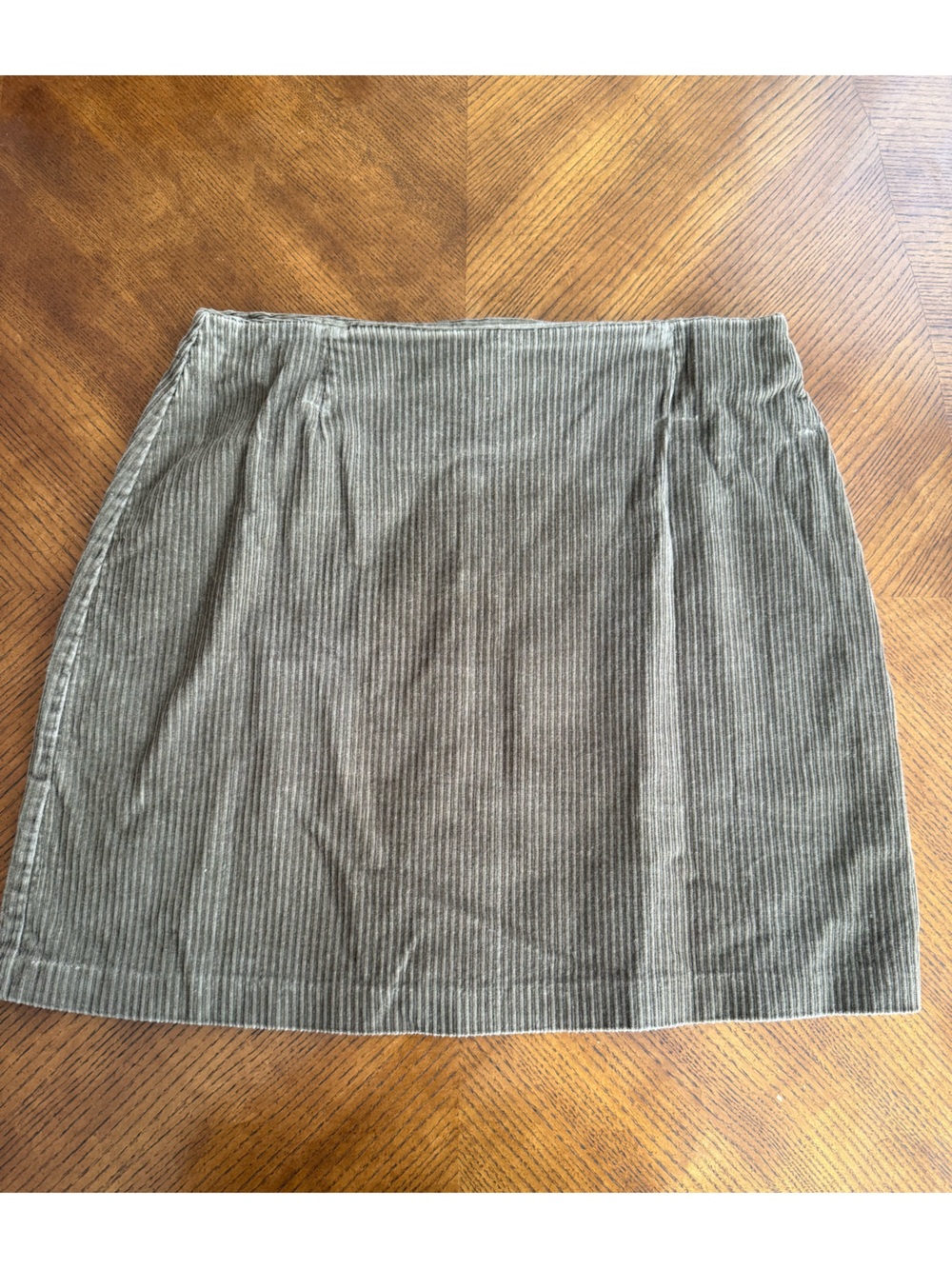 Copper Key Corduroy Mini Skirt in Olive Green